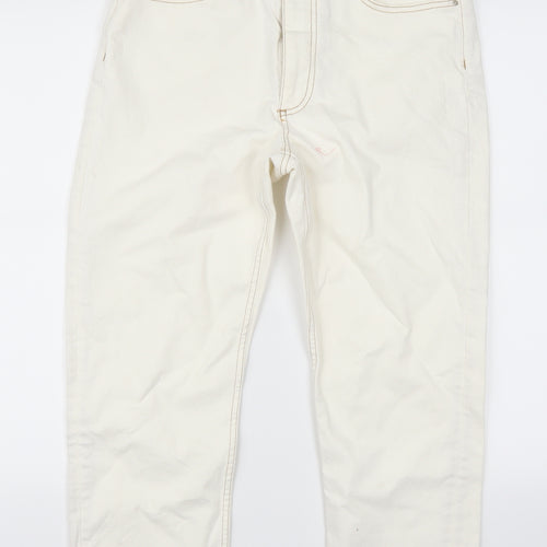 Denim Co Womens White  Denim Cropped Jeans Size 14 L22 in