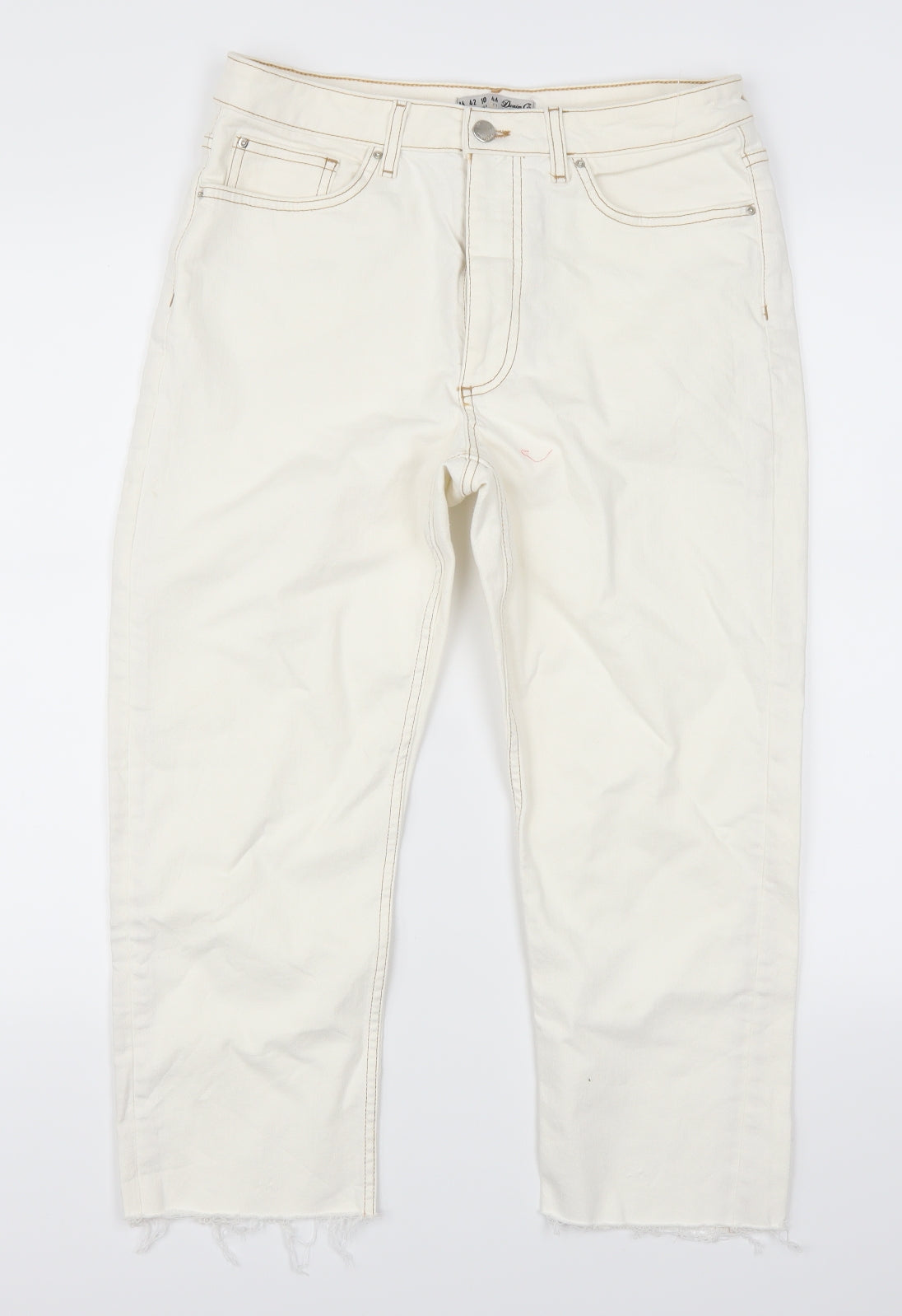 Denim Co Womens White  Denim Cropped Jeans Size 14 L22 in