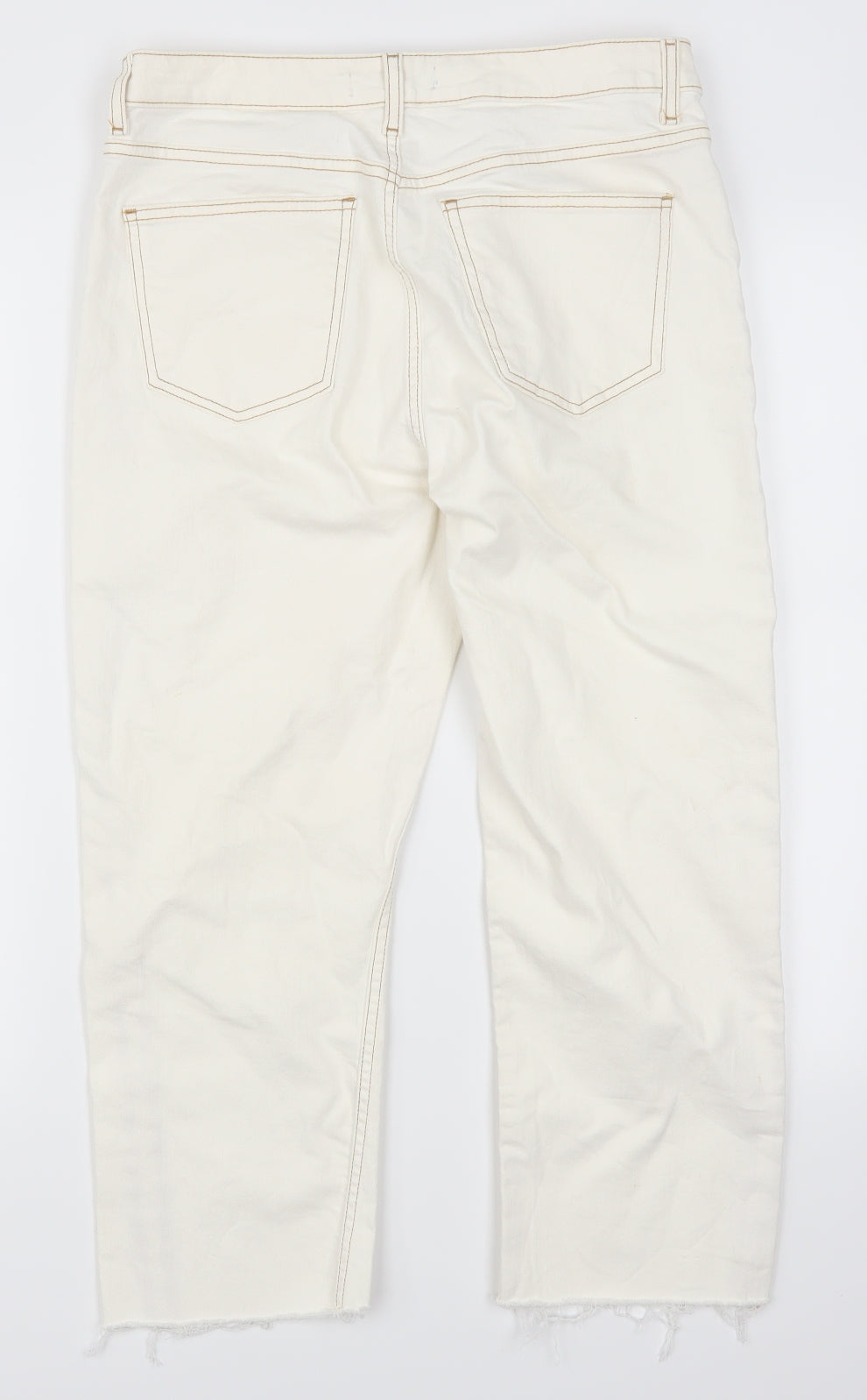 Denim Co Womens White  Denim Cropped Jeans Size 14 L22 in
