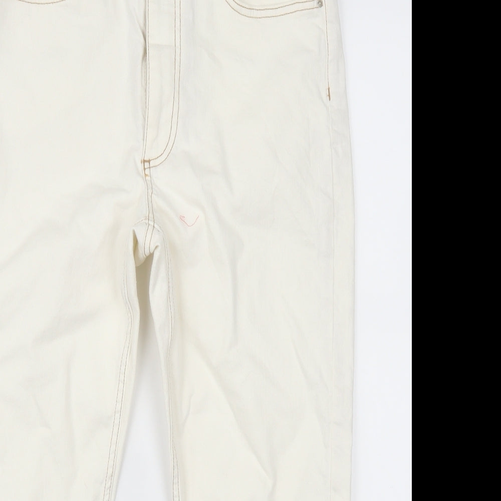 Denim Co Womens White  Denim Cropped Jeans Size 14 L22 in