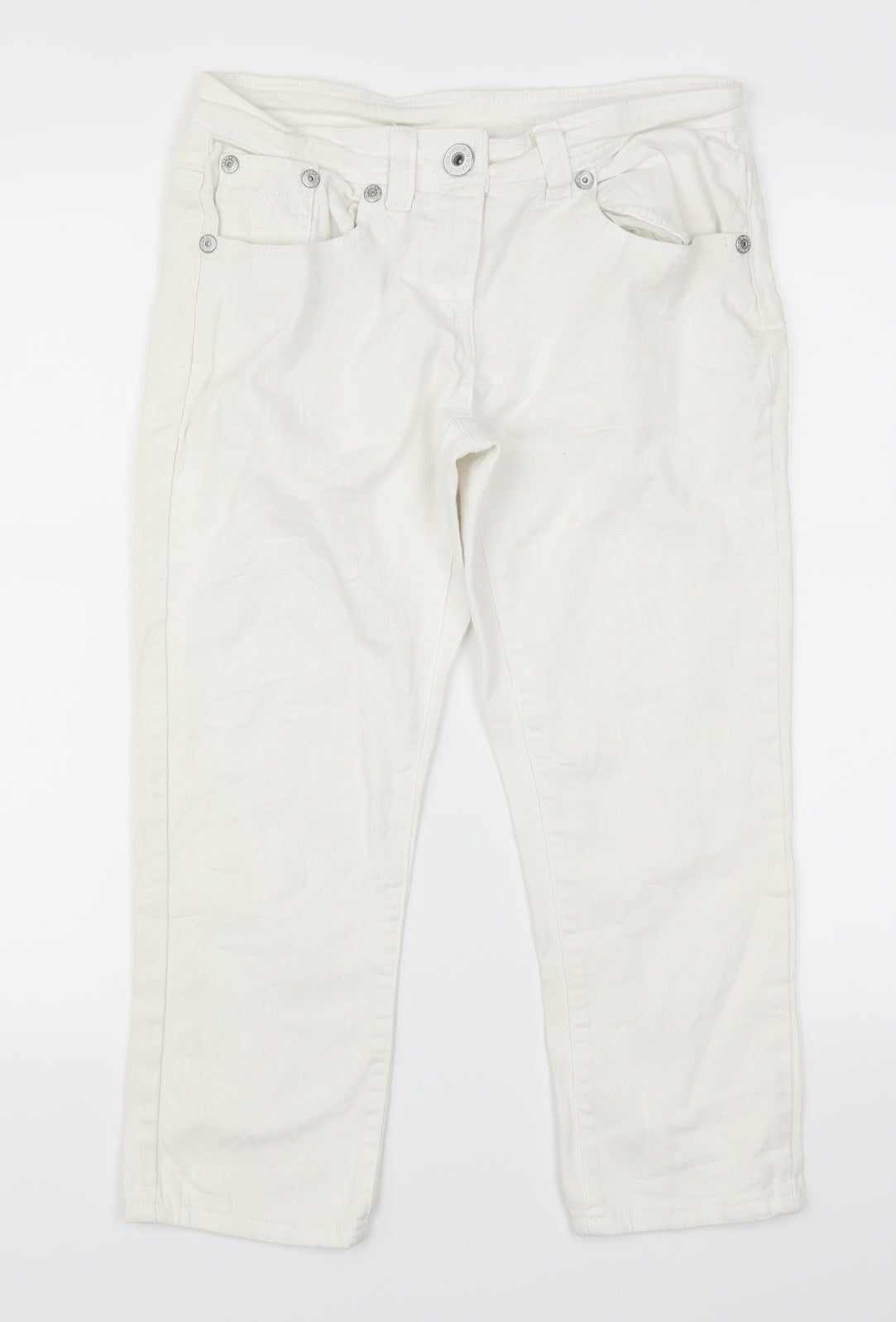Dorothy Perkins Womens White  Denim Cropped Jeans Size 10 L22 in