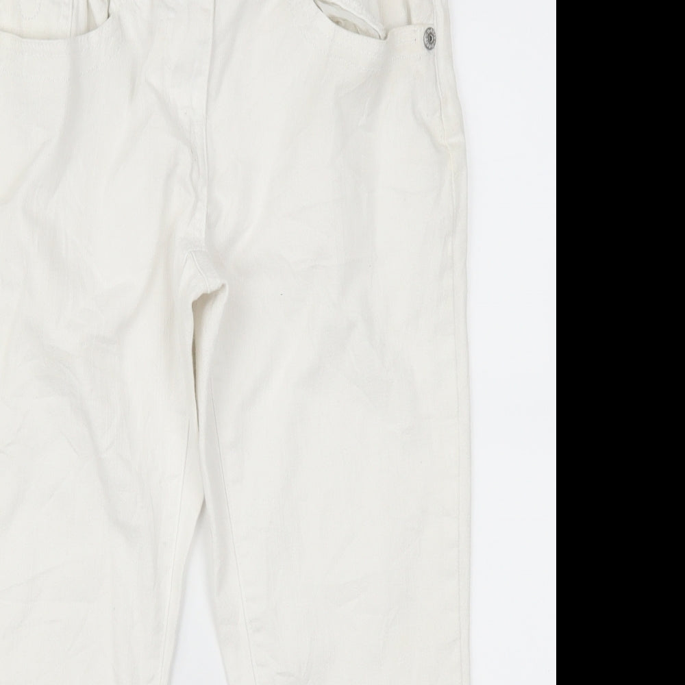 Dorothy Perkins Womens White  Denim Cropped Jeans Size 10 L22 in
