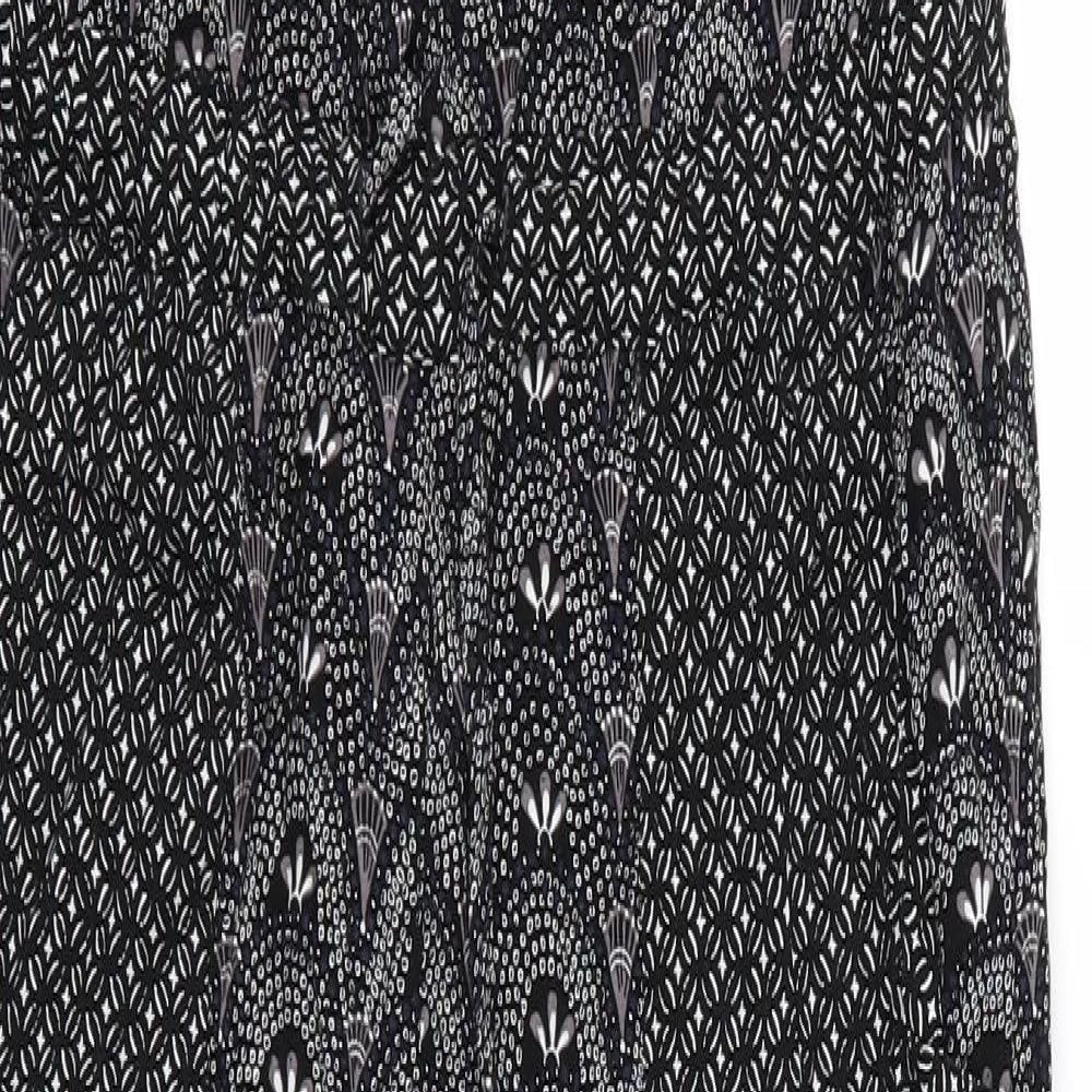White Stuff Womens Black Geometric  Jumpsuit One-Piece Size 10 L27 in