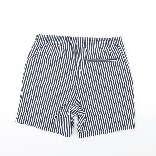 H&M Mens Blue Striped  Chino Shorts Size 34