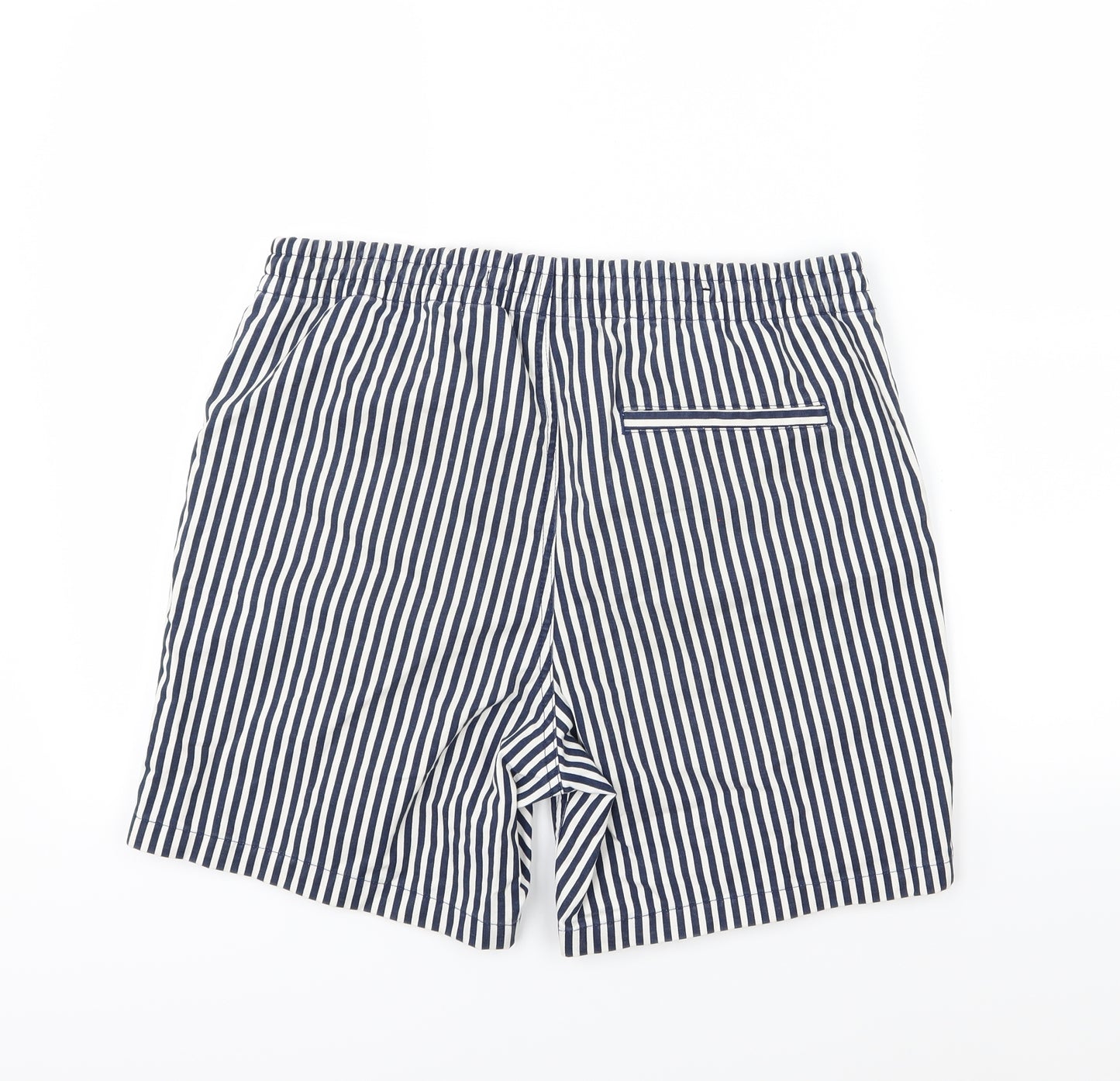 H&M Mens Blue Striped  Chino Shorts Size 34