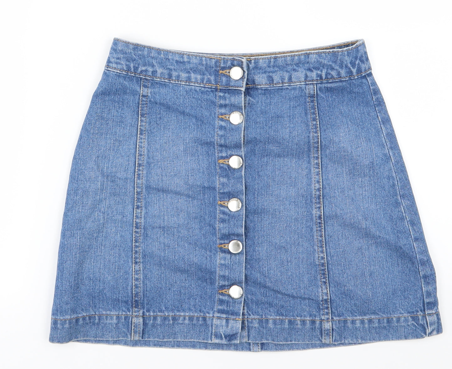 H&M Womens Blue  Denim A-Line Skirt Size 6