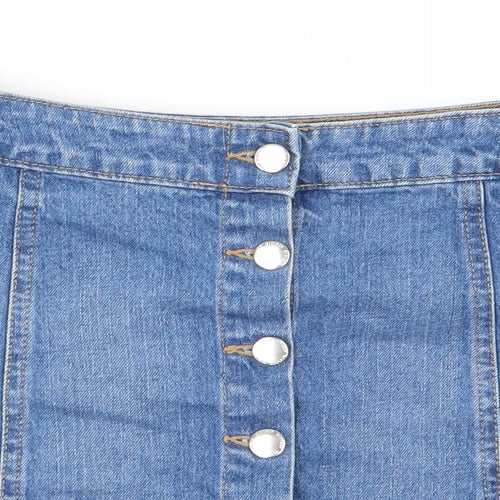 H&M Womens Blue  Denim A-Line Skirt Size 6