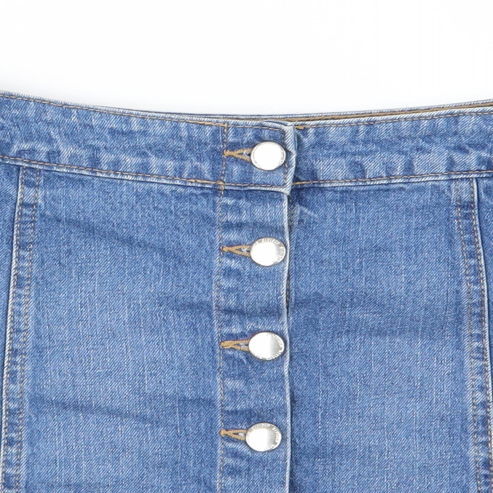 H&M Womens Blue  Denim A-Line Skirt Size 6