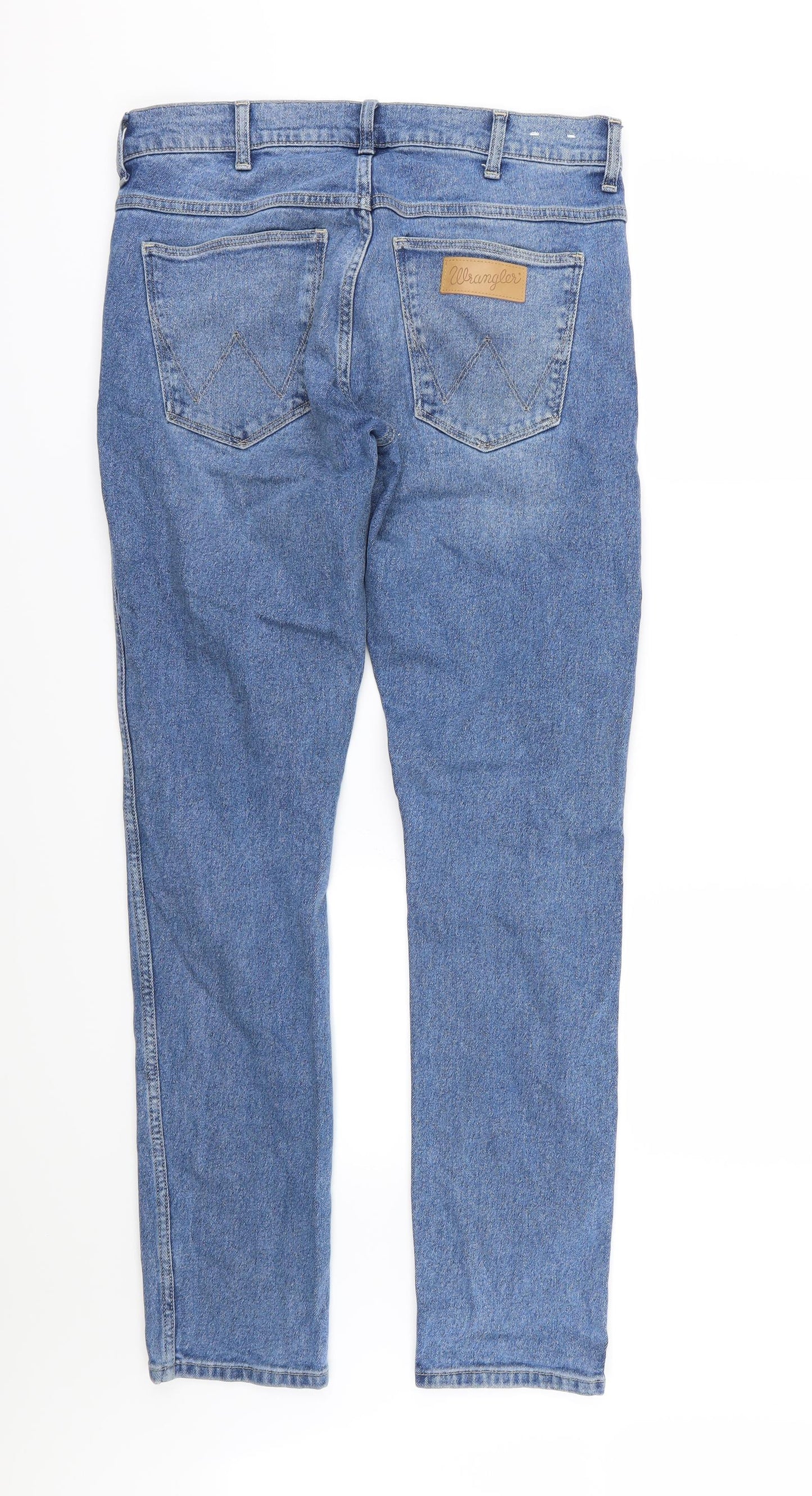 Wrangler Mens Blue  Denim Straight Jeans Size 32 L34 in