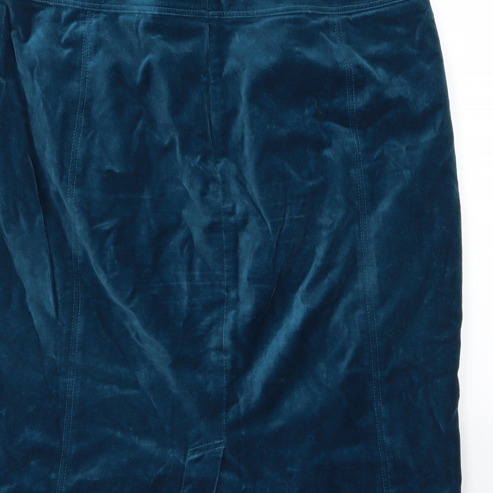 Boden Womens Blue  Velour A-Line Skirt Size 16