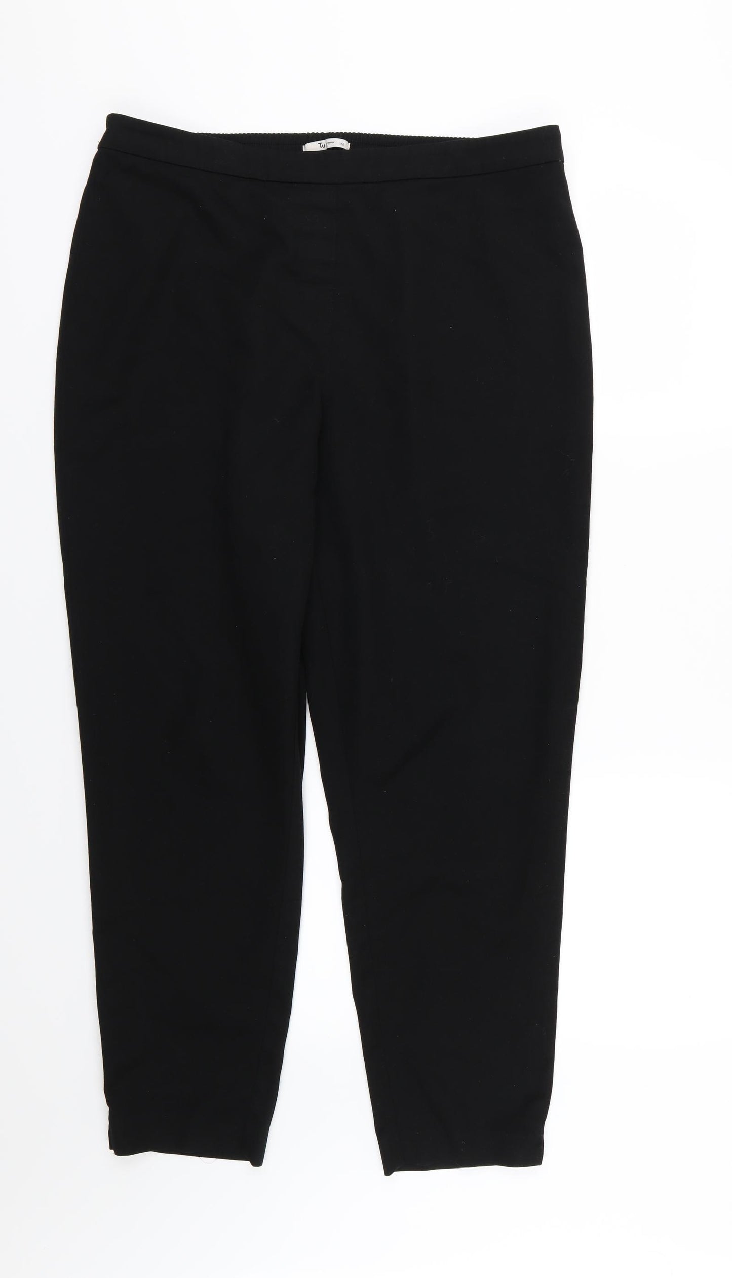 TU Womens Black  Rayon Trousers  Size 16 L28 in