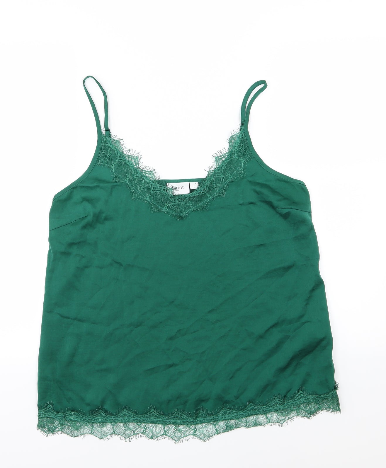 Saint Tropez Clothing Womens Green  Chiffon Camisole Tank Size L