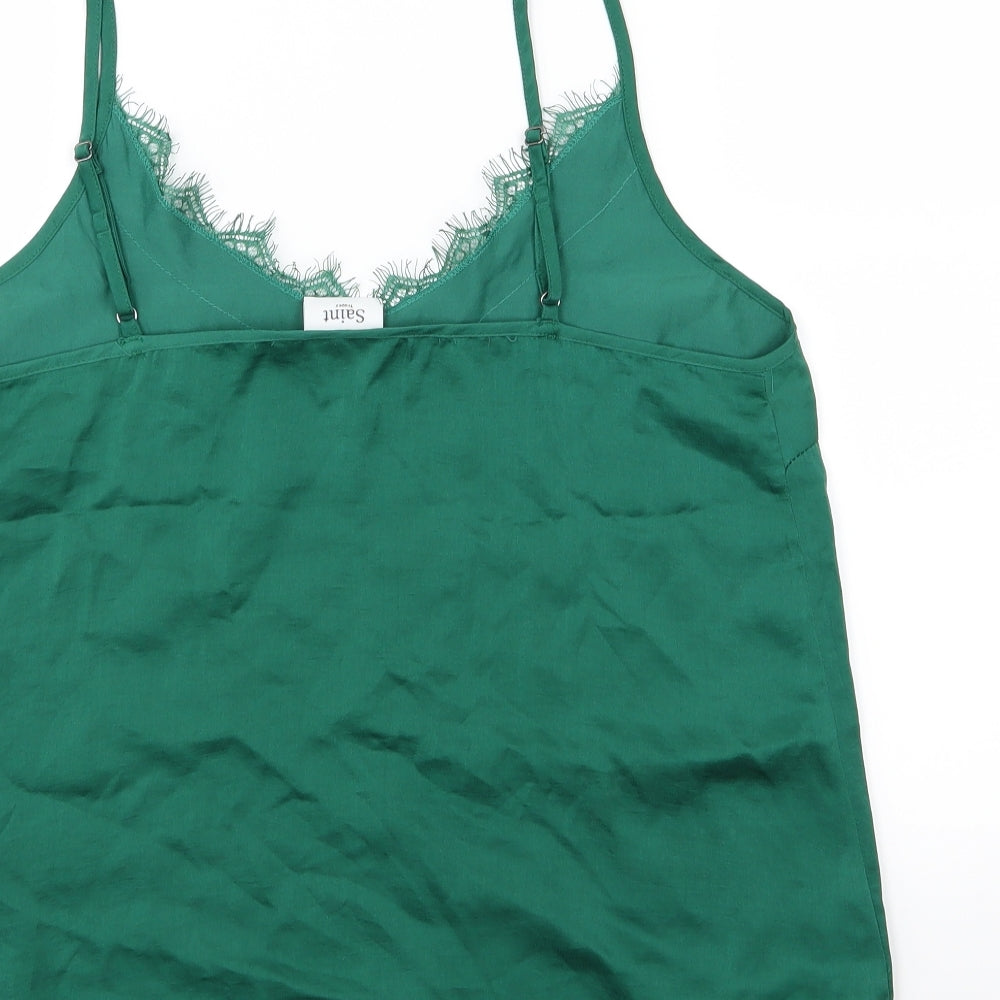 Saint Tropez Clothing Womens Green  Chiffon Camisole Tank Size L