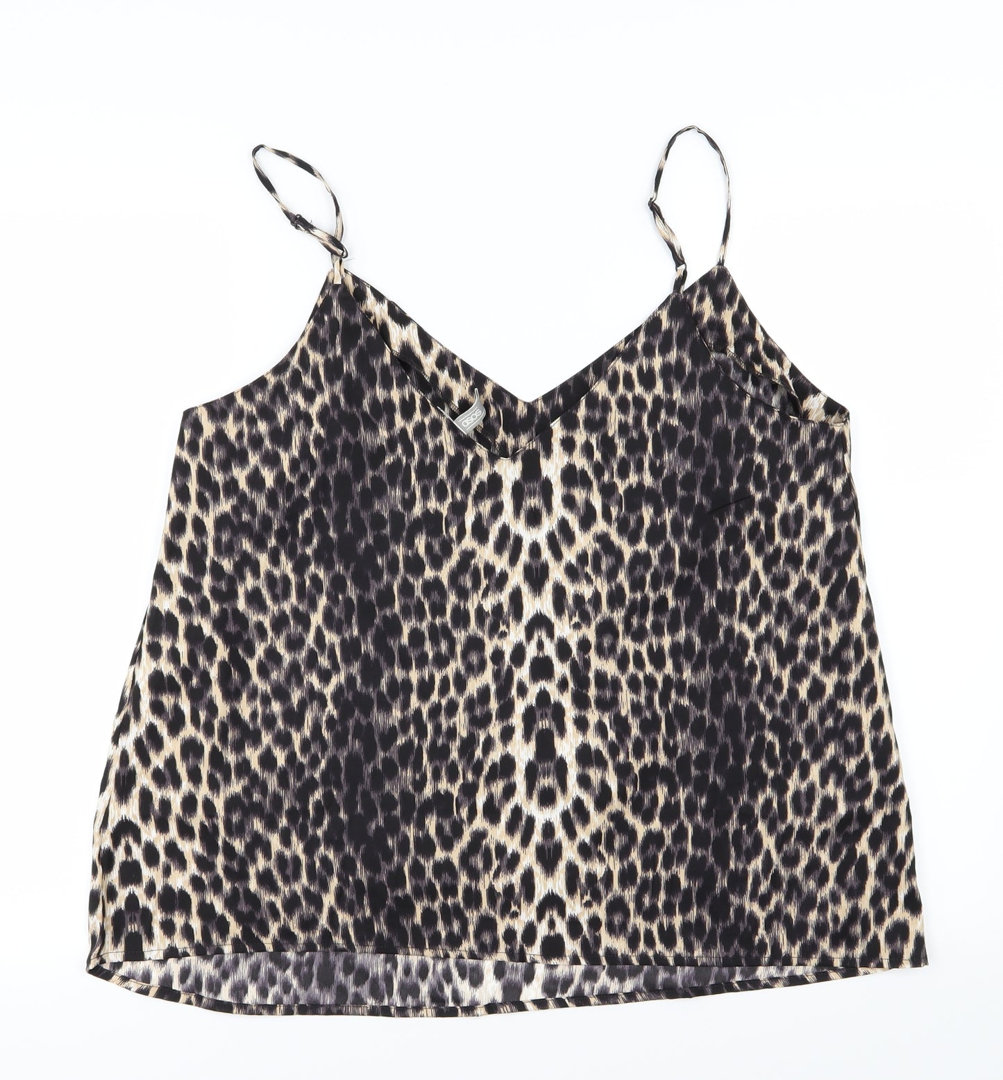 ASOS Womens Brown Animal Print Chiffon Camisole Tank Size 16