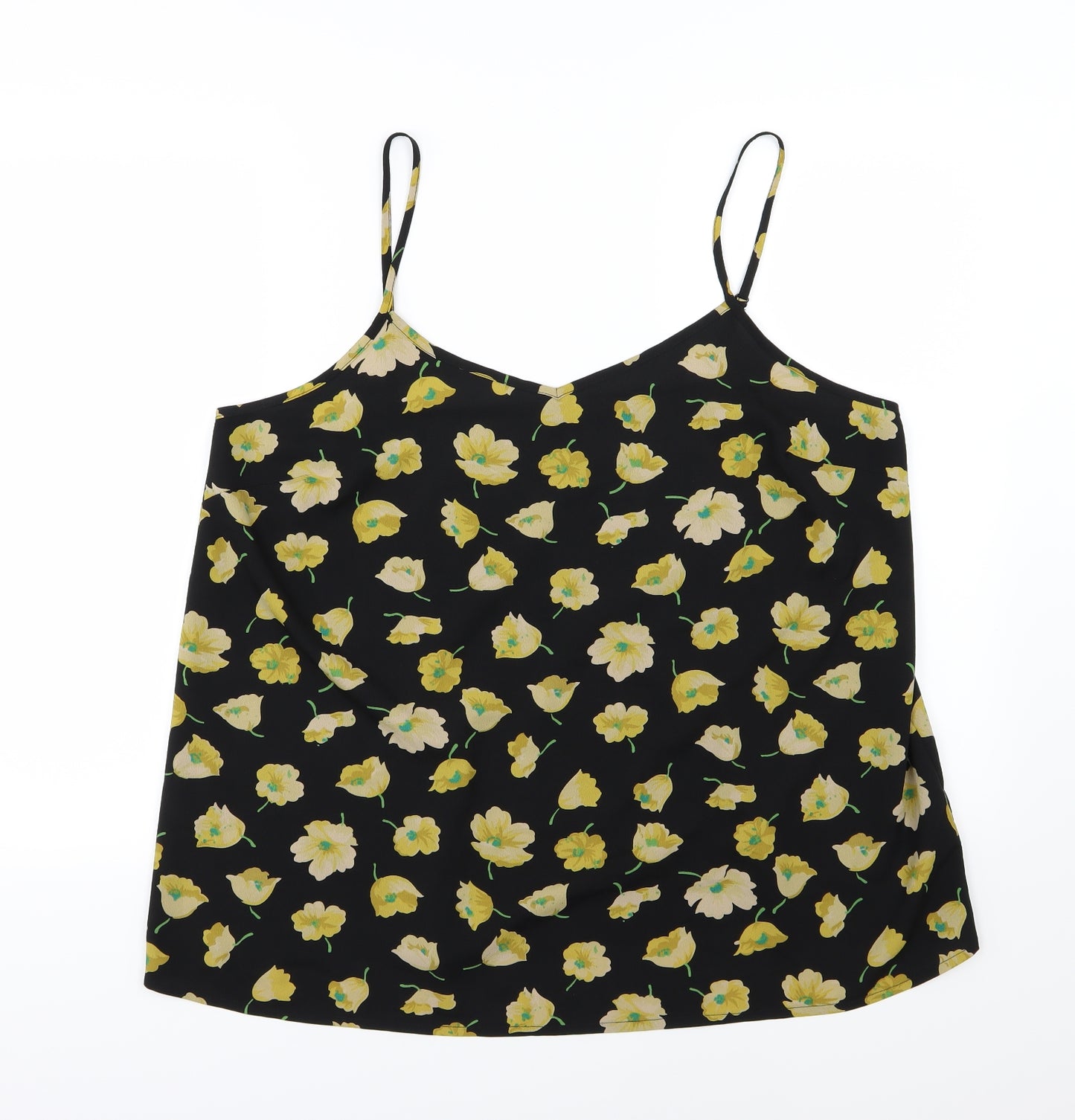 ASOS Womens Black Floral Chiffon Camisole Tank Size 20