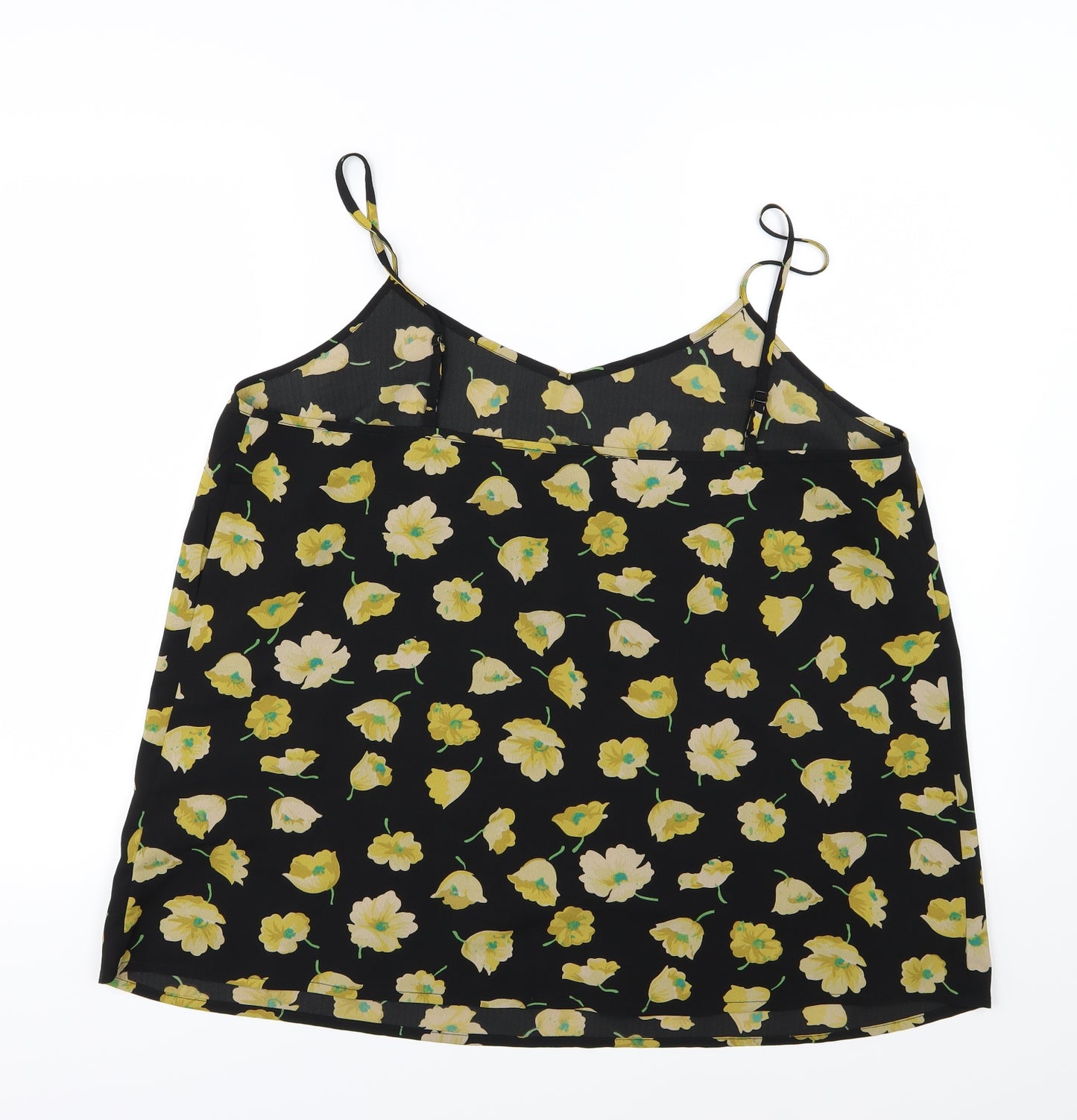ASOS Womens Black Floral Chiffon Camisole Tank Size 20