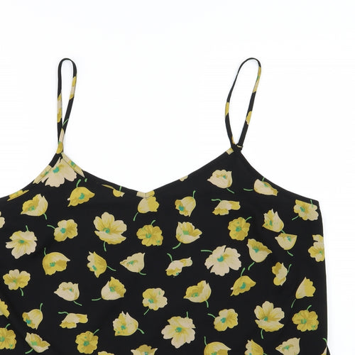 ASOS Womens Black Floral Chiffon Camisole Tank Size 20