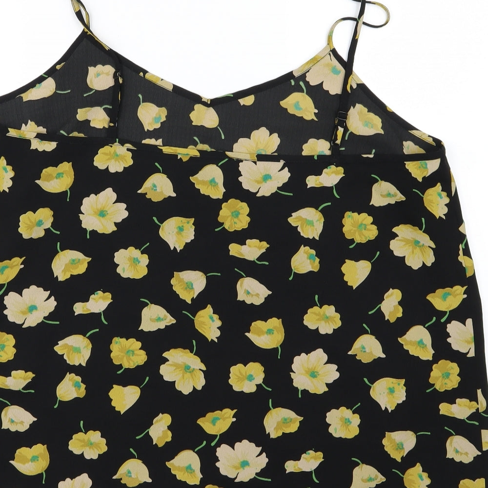 ASOS Womens Black Floral Chiffon Camisole Tank Size 20