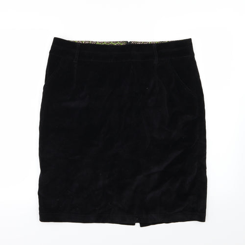 Boden Womens Black  Velour A-Line Skirt Size 16