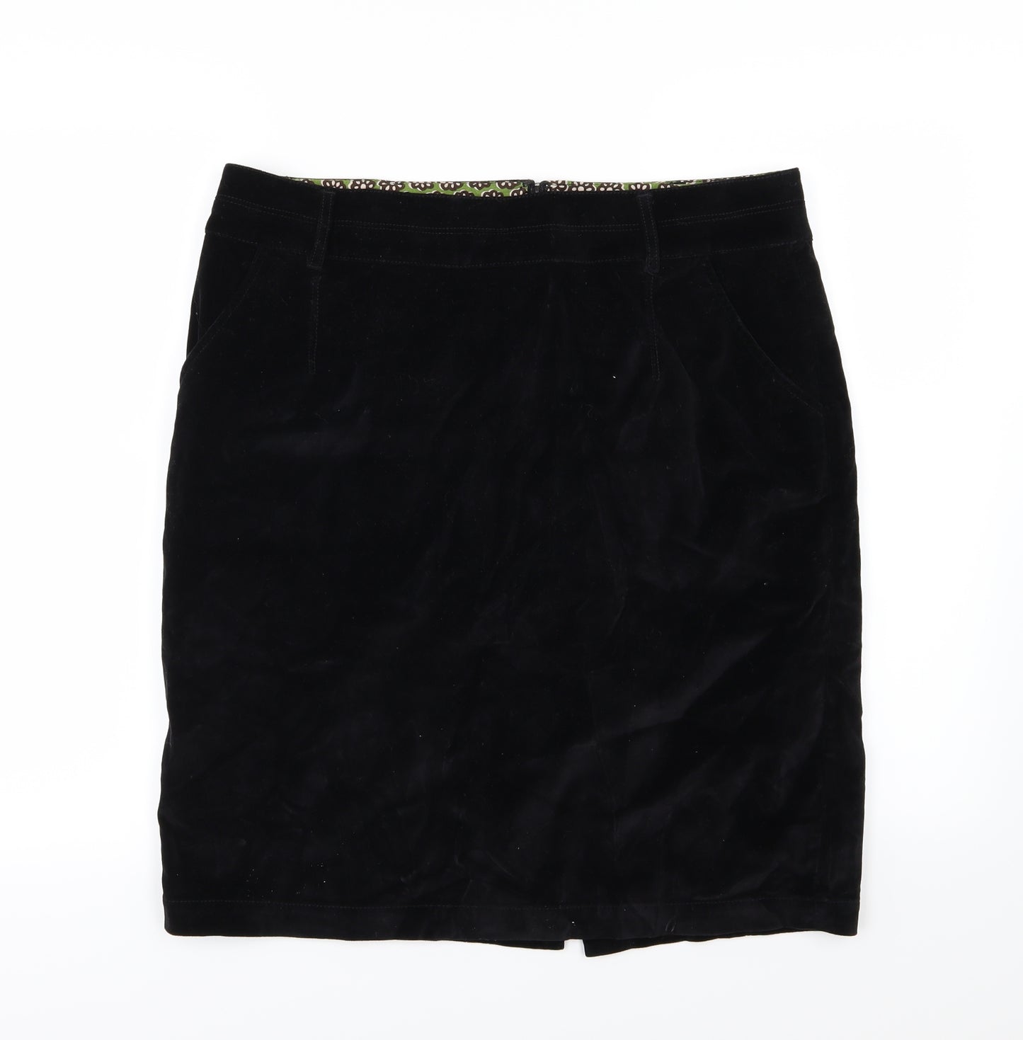 Boden Womens Black  Velour A-Line Skirt Size 16