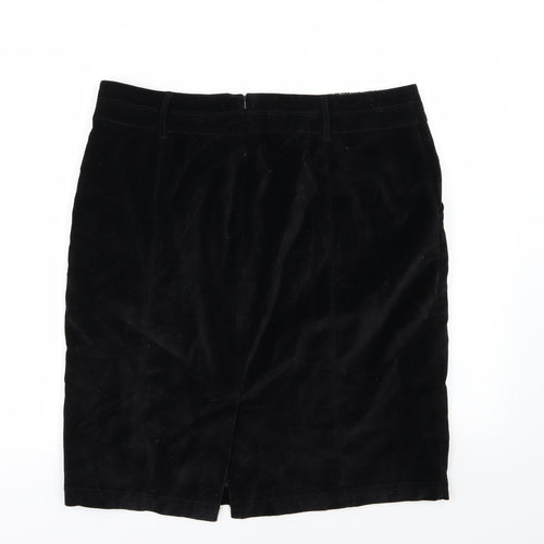 Boden Womens Black  Velour A-Line Skirt Size 16