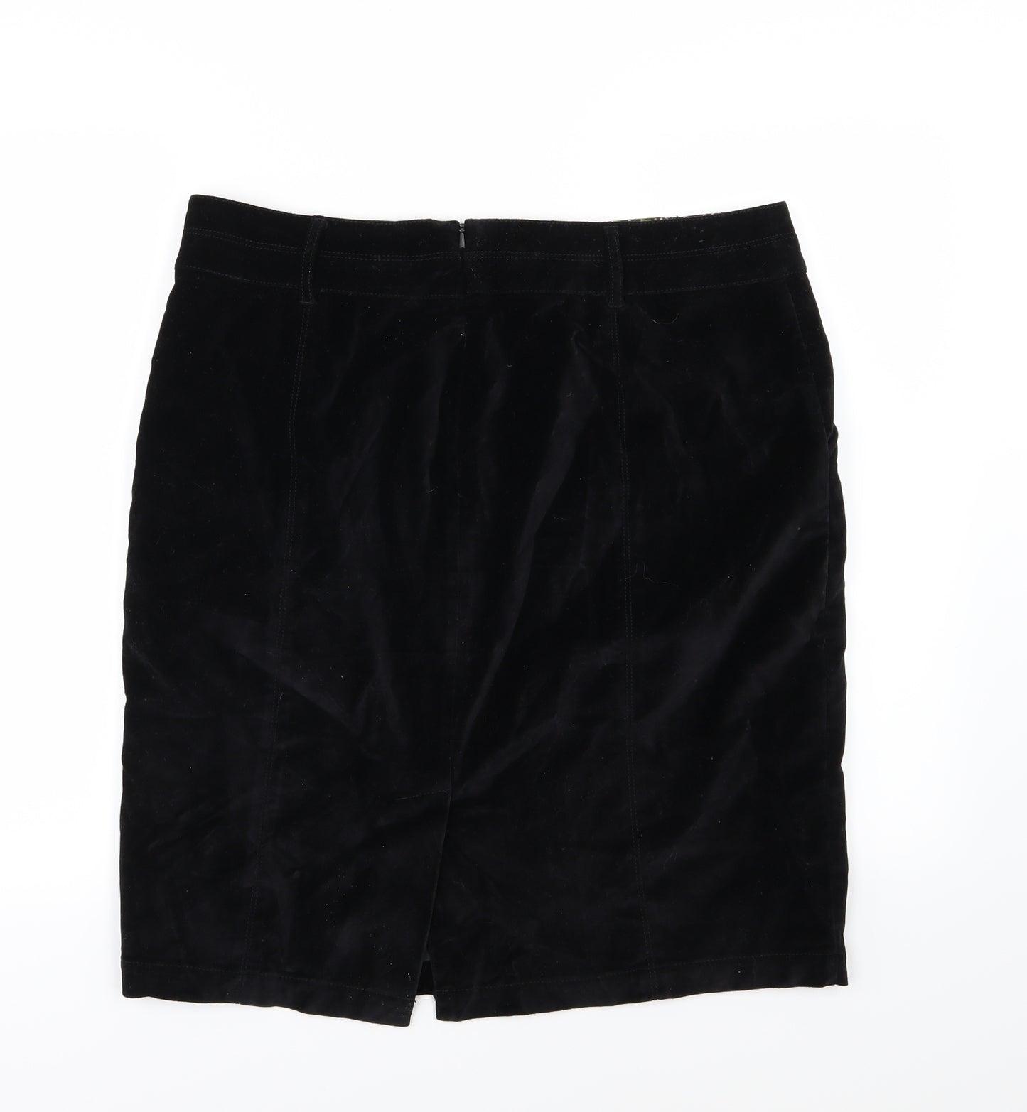 Boden Womens Black  Velour A-Line Skirt Size 16