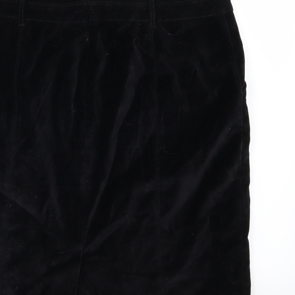 Boden Womens Black  Velour A-Line Skirt Size 16