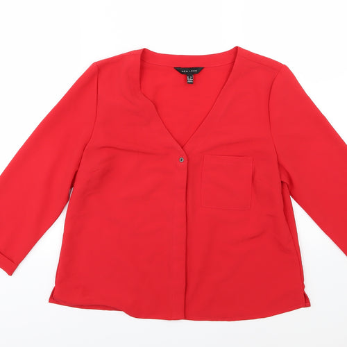 New Look Womens Red   Basic Blouse Size 12