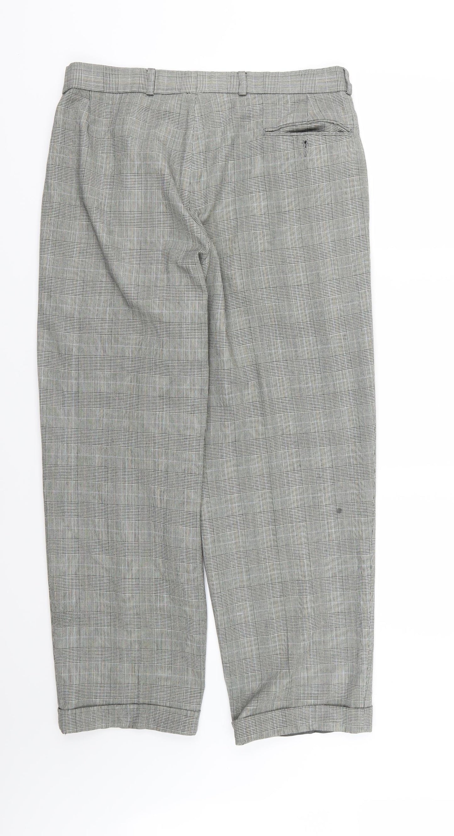 Marks and Spencer Mens Grey Striped  Trousers  Size 32 L29 in