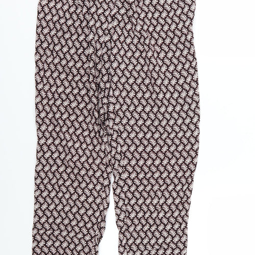 H&M Womens Red   Trousers  Size 10 L26 in - Leaf Print