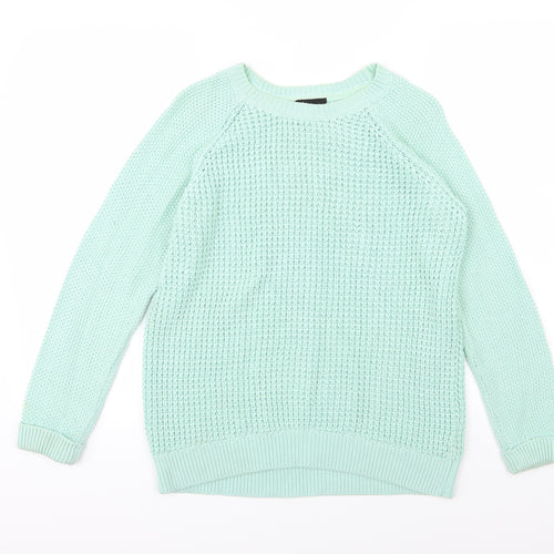 Topshop Womens Green  Knit Pullover Jumper Size 10