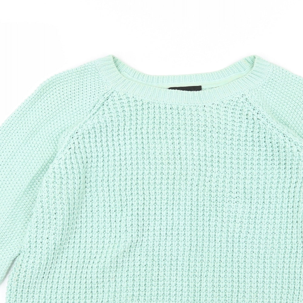 Topshop Womens Green  Knit Pullover Jumper Size 10