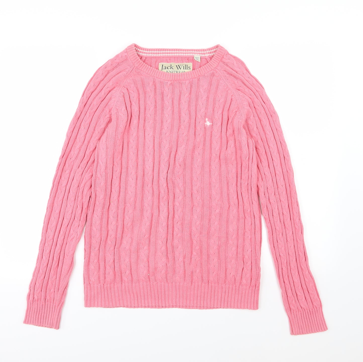 Jack Wills Womens Pink  Knit Pullover Jumper Size 14