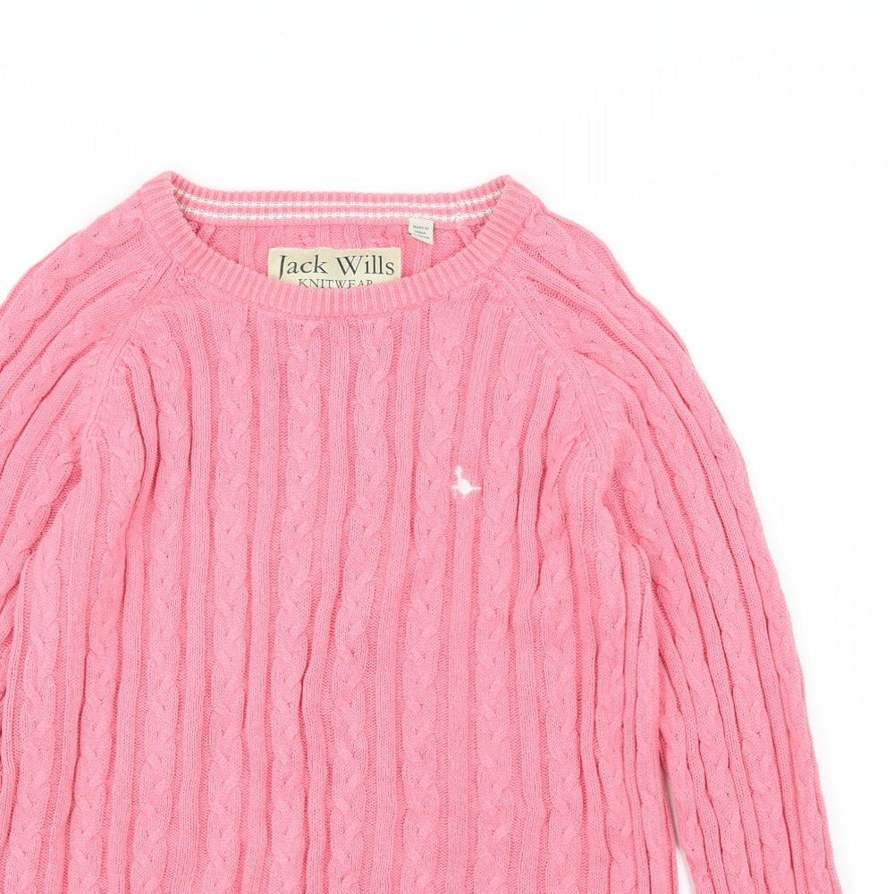Jack Wills Womens Pink  Knit Pullover Jumper Size 14