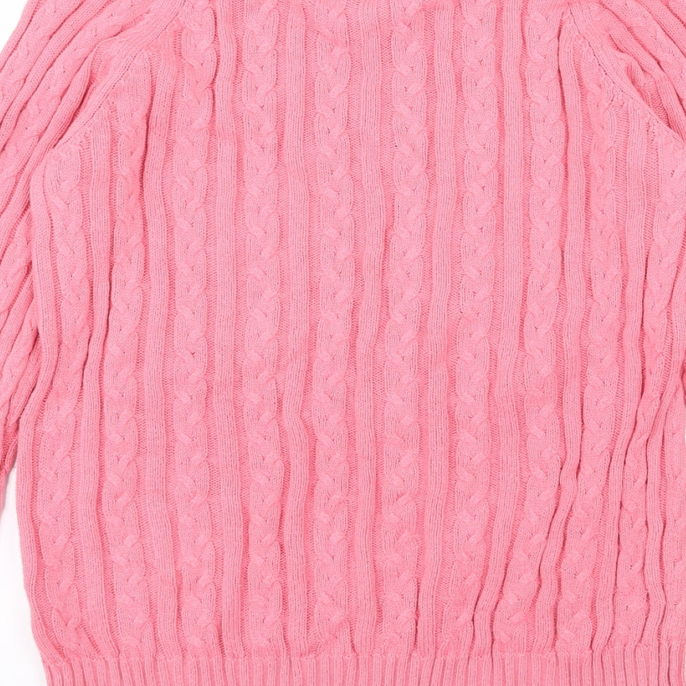 Jack Wills Womens Pink  Knit Pullover Jumper Size 14