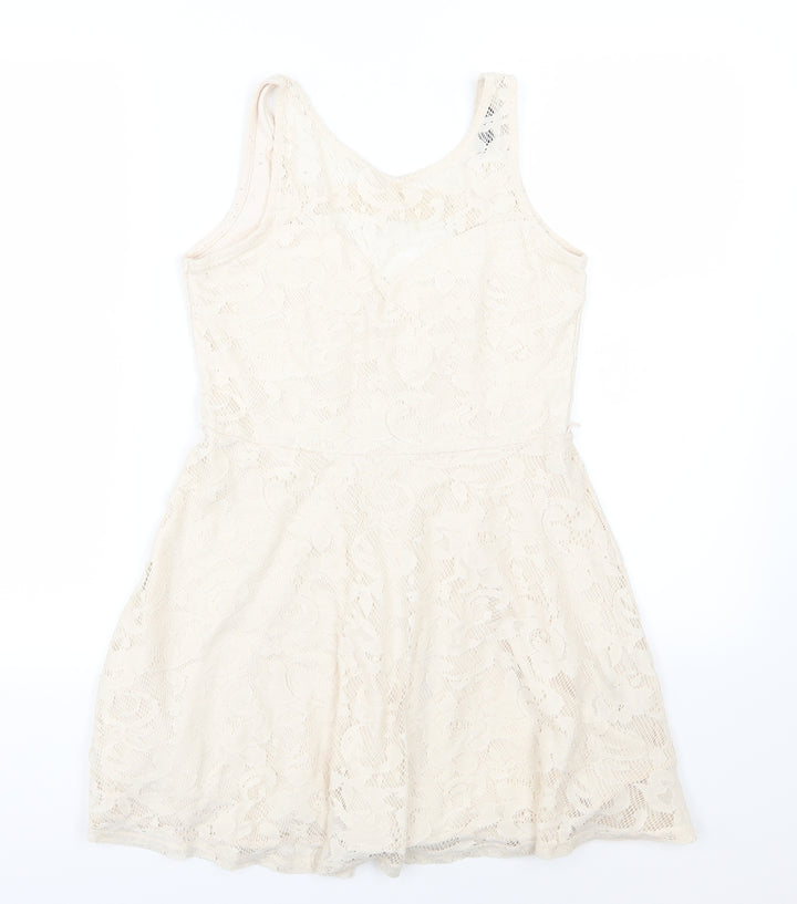 Internacionale Womens Beige Skater Dress Size 10