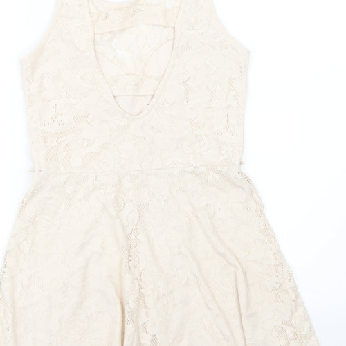 Internacionale Womens Beige   Skater Dress  Size 10