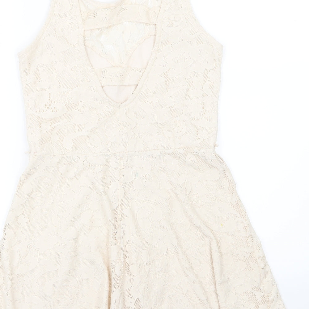Internacionale Womens Beige   Skater Dress  Size 10