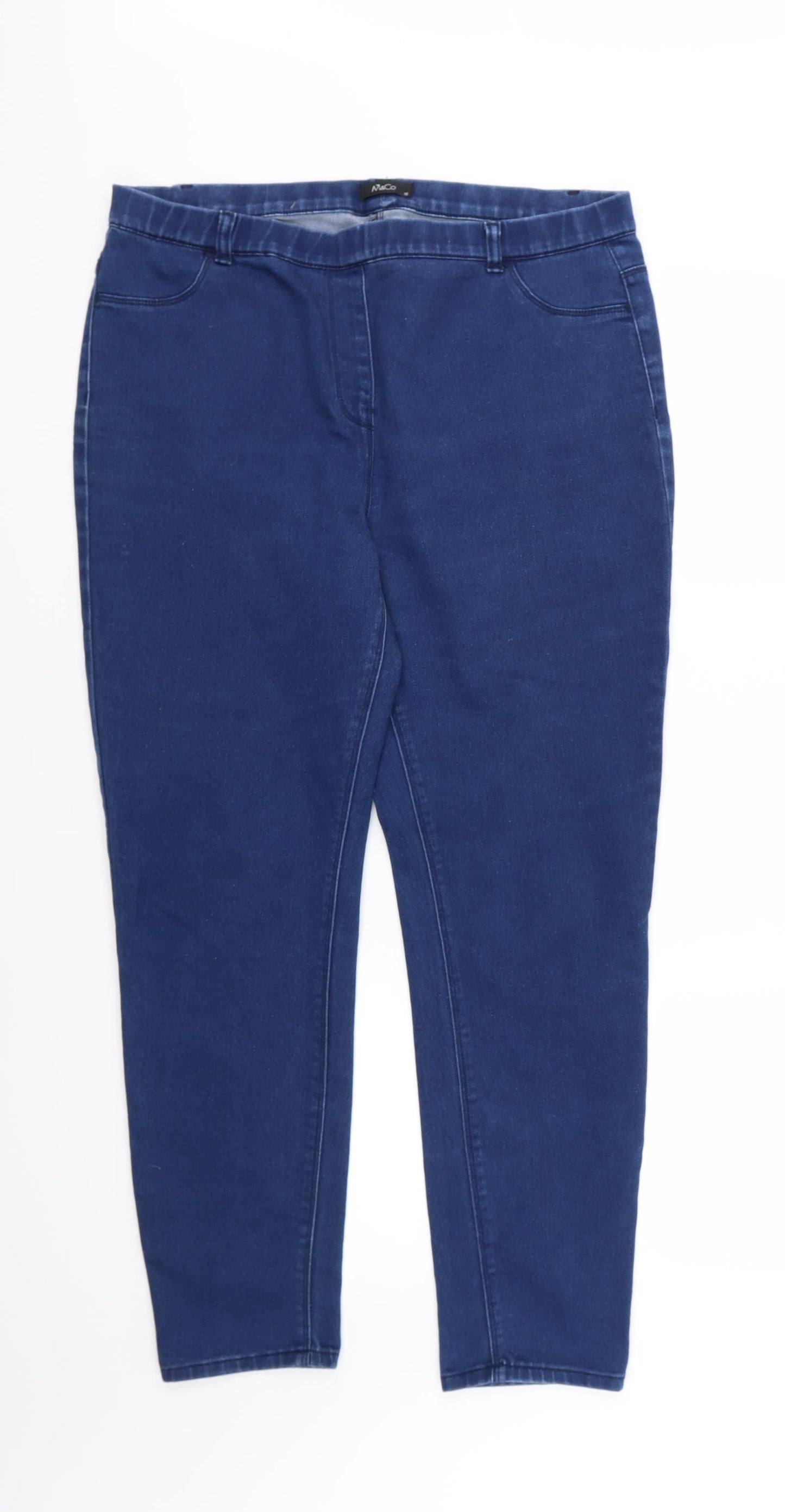 M&Co Womens Blue  Denim Jegging Jeans Size 18 L28 in