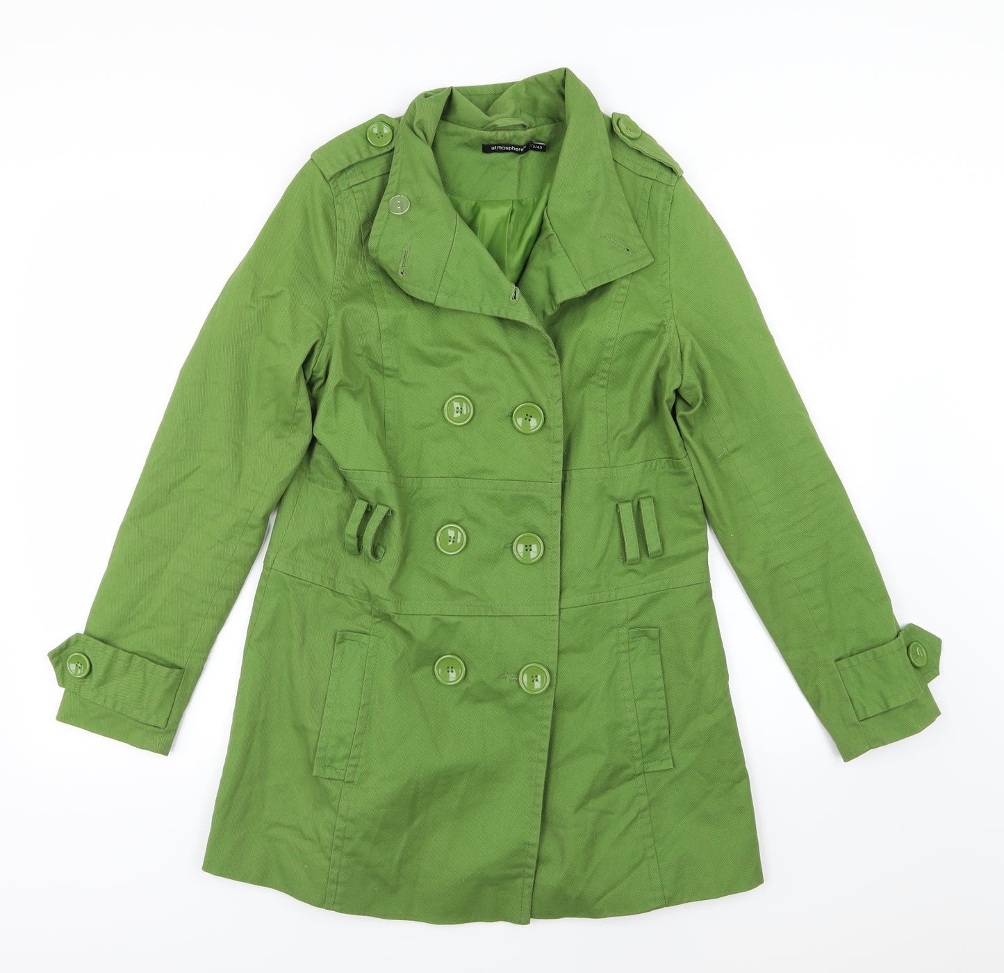 Atmosphere Womens Green   Overcoat Coat Size 12