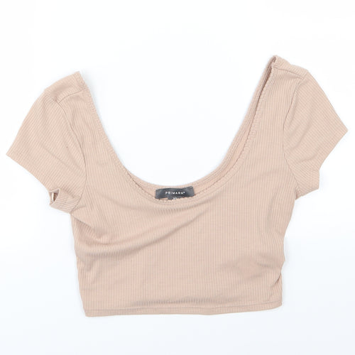 Primark Womens Pink  Jersey Cropped T-Shirt Size XS