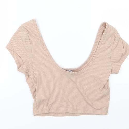 Primark Womens Pink  Jersey Cropped T-Shirt Size XS
