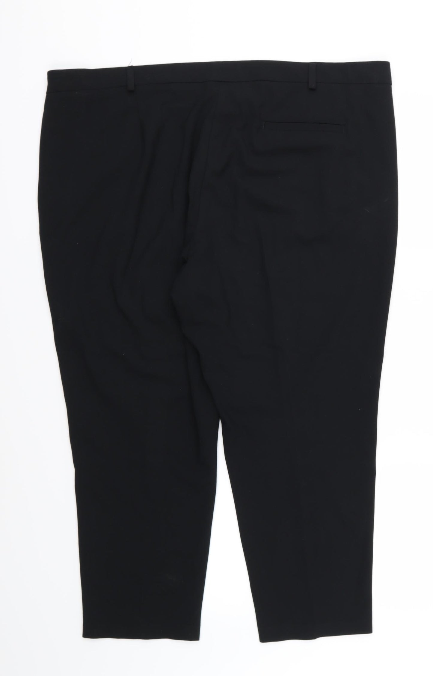 Marks and Spencer Womens Black  Rayon Trousers  Size 22 L25 in - Short leg
