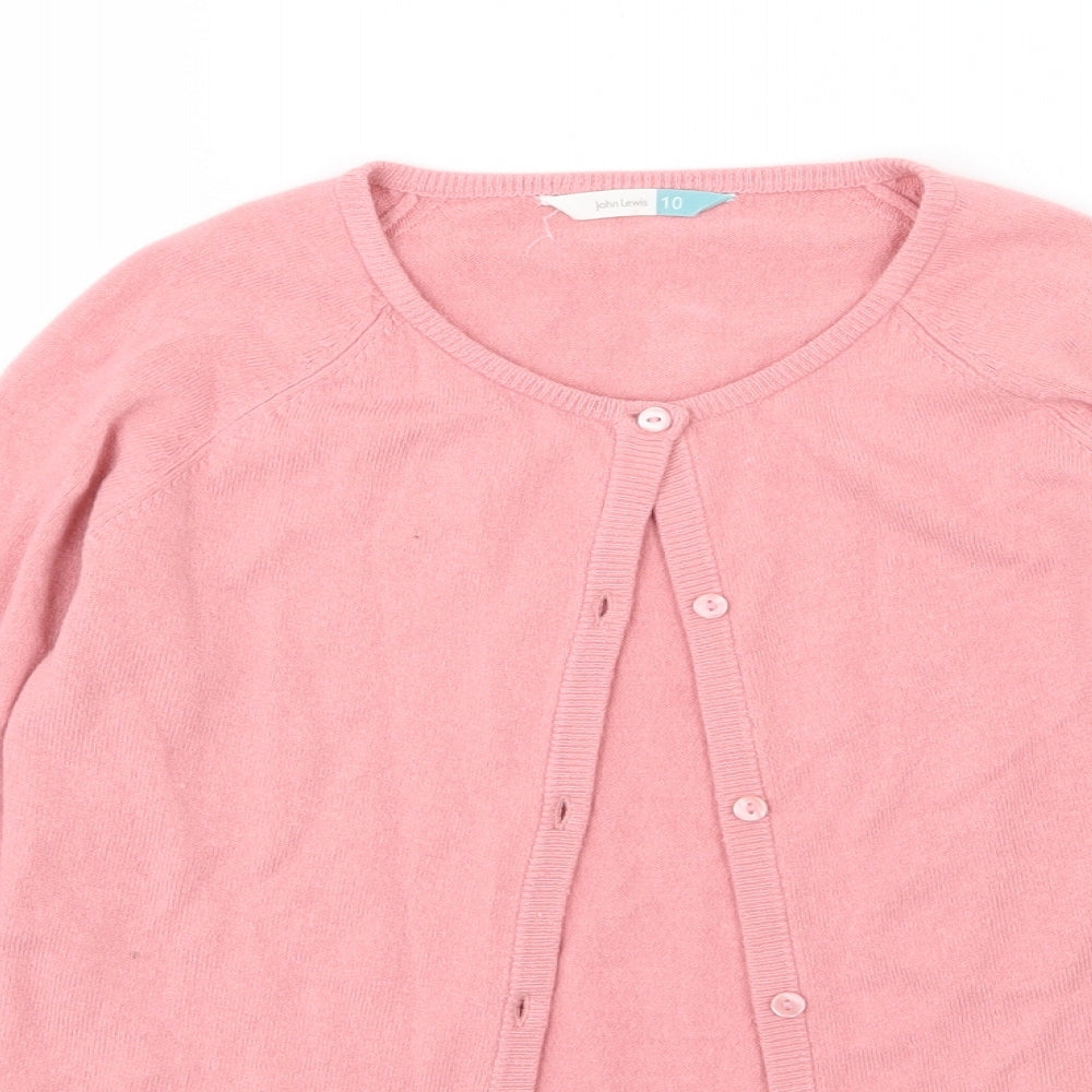 John Lewis Womens Pink  Knit Cardigan Jumper Size 10