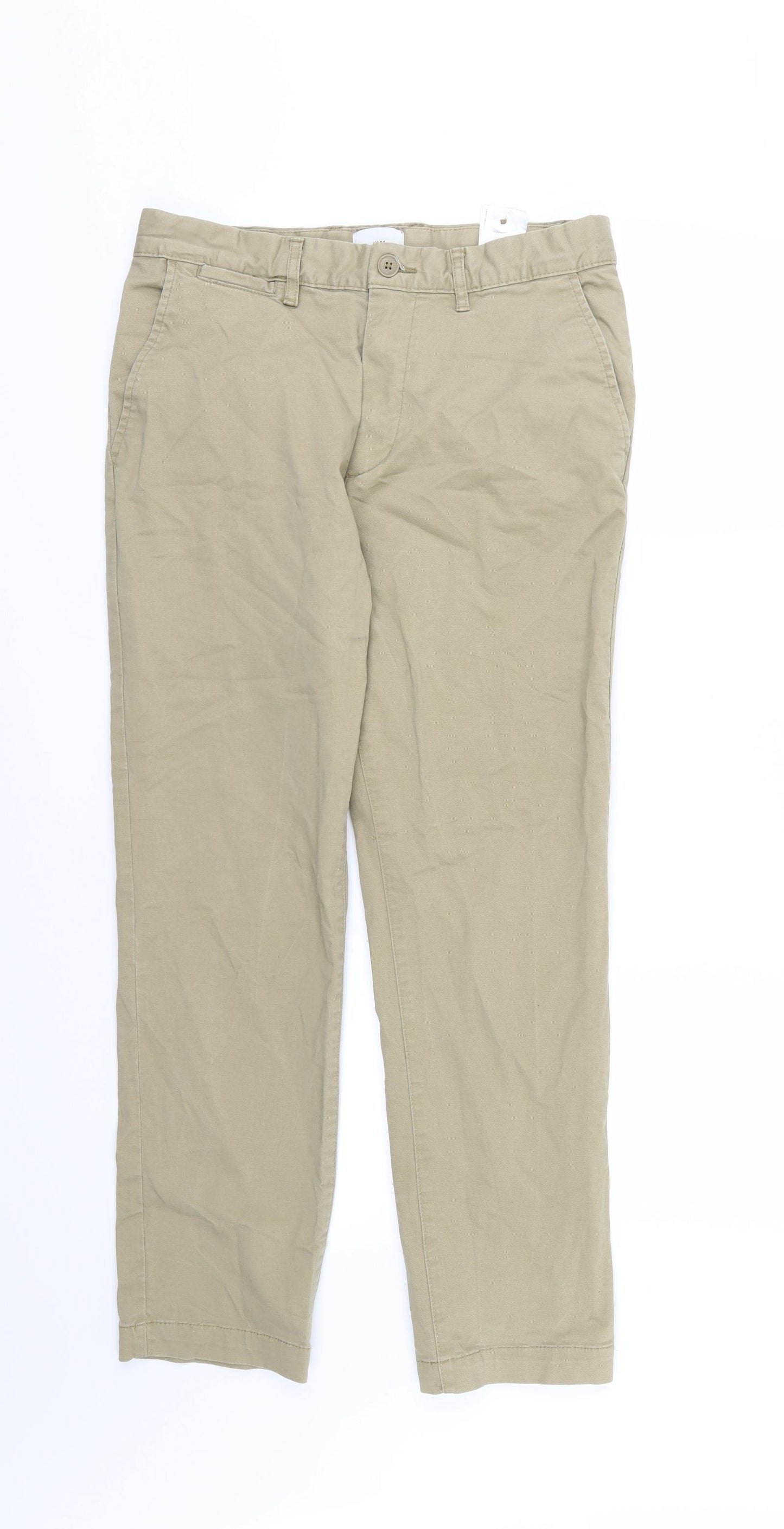 H&M Mens Beige   Chino Trousers Size 30 L30 in