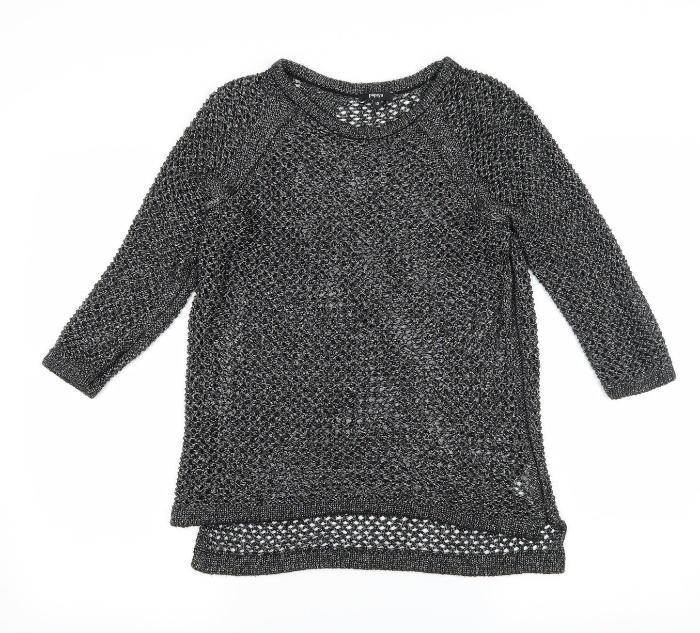 Papaya Womens Grey  Knit Pullover Jumper Size 10