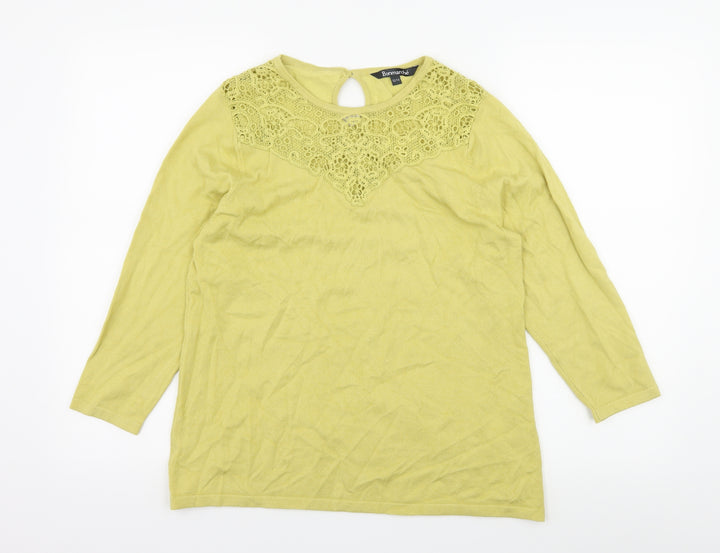 Bonmarché Womens Green  Knit Pullover Jumper Size 12
