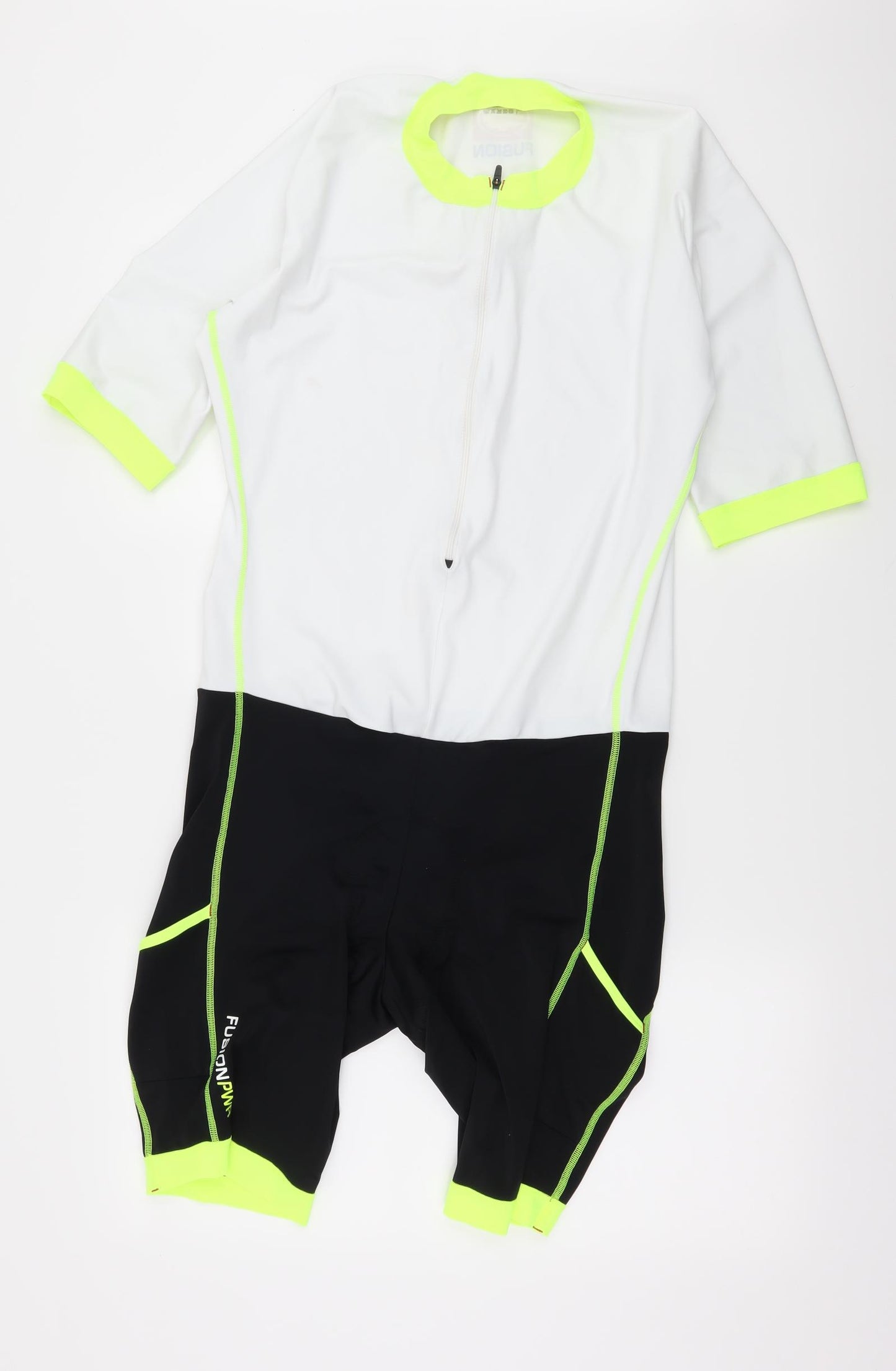 Fusion Mens White Striped  Basic T-Shirt Size 2XL  - Cycling Unitard