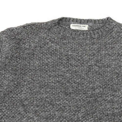 Cedar Wood State Mens Grey  Knit Pullover Jumper Size L