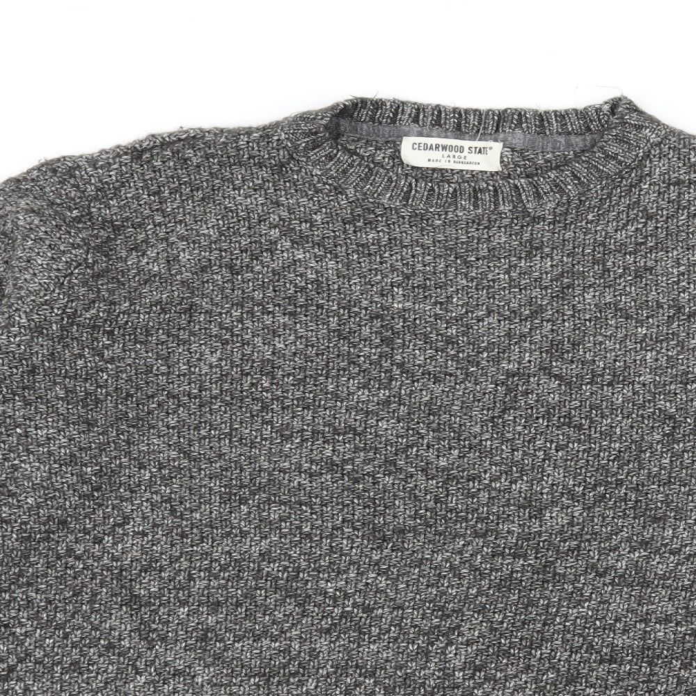Cedar Wood State Mens Grey  Knit Pullover Jumper Size L